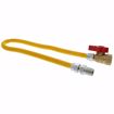 Picture of 3/8" OD (1/4" ID) Gas Connector Assembly, Yellow Coated, 3/8" MIP x 1/2" FIP Ball Valve x 48"