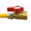 Picture of 3/8" OD (1/4" ID) Gas Connector Assembly, Yellow Coated, 1/2" MIP x 1/2" FIP Ball Valve x 60"