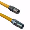 Picture of 1/2" OD (3/8" ID) X 18" Long,  1/2" Male Pipe Thread X 3/8" Male Pipe Thread, Yellow Coated Corrugated Stainless Steel Gas Connector