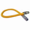 Picture of 1/2" OD (3/8" ID) X 30" Long, 3/8" Male Pipe Thread X 3/8" Male Pipe Thread, Yellow Coated Corrugated Stainless Steel Gas Connector