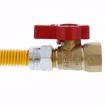 Picture of 1/2" OD (3/8" ID) Gas Connector Assembly, Yellow Coated, 1/2" MIP x 1/2" FIP Ball Valve x 60"