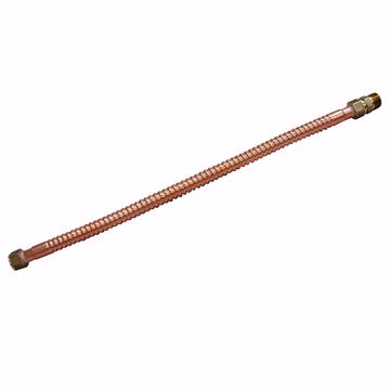Picture of 3/4" x 3/4" x 18" Copper Corrugated Water Heater Connector