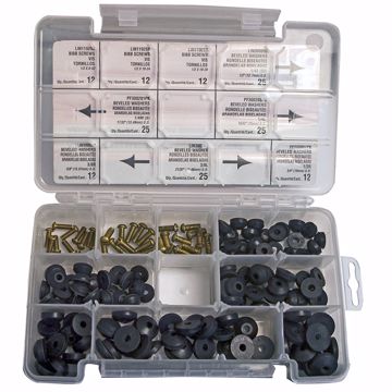 Picture of 160 Piece Assorted Beveled Bibb Washer and Screw Kit