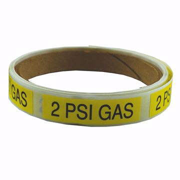 Picture of Gas Line Marking Labels, 2 PSI GAS