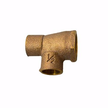 Picture of 3/4" x 1/2" x 3/4" C x FIP x C Forged Brass Tee