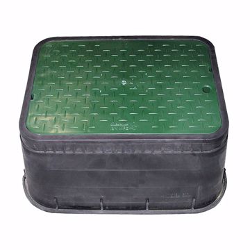 Picture of 15" Jumbo Water Meter Box and Solid Green Lid