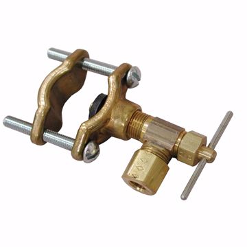 Picture of 1/4" Brass Saddle Clamp with Self-Piercing Valve