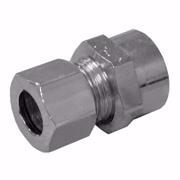 Picture of 3/8" x 5/8" Chrome Plated Compression x Sweat Adapter