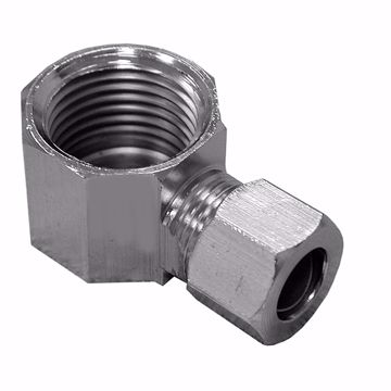 Picture of 3/8" x 3/8" Chrome Plated Compression x Female 90° Elbow