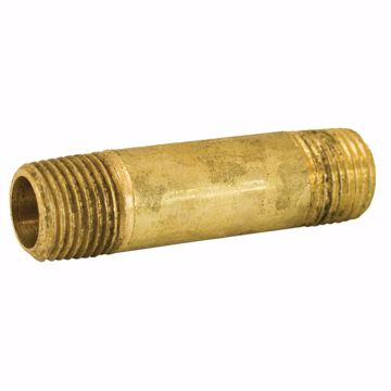 Picture of 1/8" x 1-1/2" Yellow Brass Long Nipple