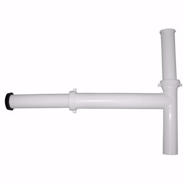 Picture of 1-1/2" x 16" White Plastic Direct Connection Disposer Kit with Adjustable Arm