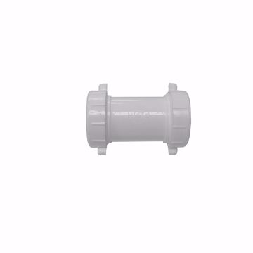 Picture of 1-1/2" White Plastic Double Slip Coupling Fitting