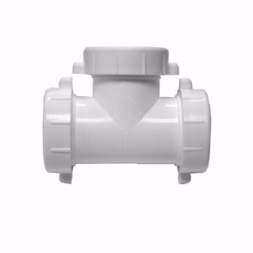 Picture of 1-1/2" White Plastic Slip Joint Tee with 1-1/4" Washer