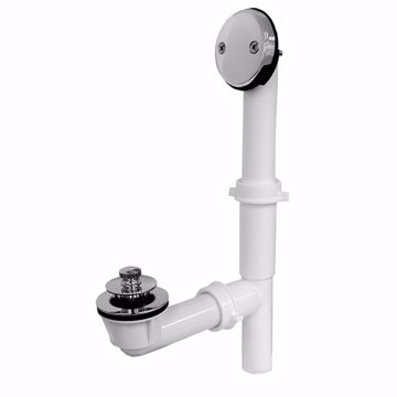 Picture of Chrome Plated Two-Hole Lift and Turn Bath Waste Kit, Tubular Full Kit, Plastic