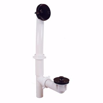 Picture of Oil Rubbed Bronze Two-Hole Lift and Turn Bath Waste Kit, Tubular Full Kit, White Plastic