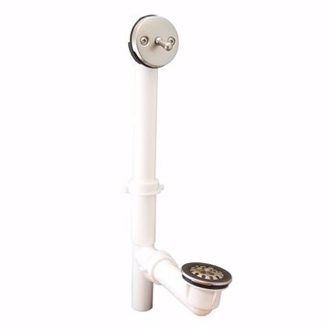 Picture of Polished Nickel Two-Hole Trip Lever Bath Waste Kit, Tubular Full Kit, PVC