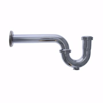 Picture of 1-1/4" Chrome Plated Brass P-Trap with Shallow Escutcheon with Cleanout 17 Gauge