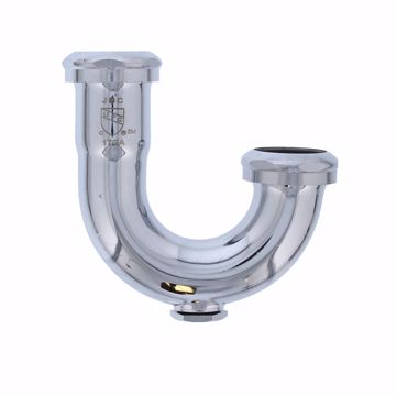Picture of 1-1/4" Chrome Plated Brass J-Bend with Cleanout 17 Gauge