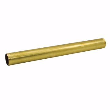 Picture of 1-1/4" x 12" Rough Brass Double Threaded Extension Tube 17 Gauge