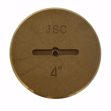 Picture of 4” Slotted Brass Cleanout Plug with 5/16” Tapped Hole