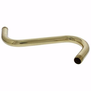 Picture of Polished Brass S-Shaped Shower Arm with 8" Rise