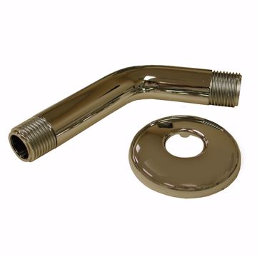 Picture of 6" Chrome Plated Shower Arm with Stainless Steel Flange