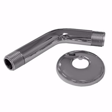 Picture of 1/2" x 6" Chrome Plated Plastic Shower Arm and Flange