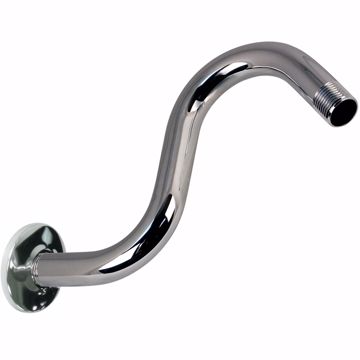 Picture of Chrome Plated S-Shaped Shower Arm with 6" Rise and Flange