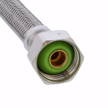 Picture of 3/8" Compression x 1/2" FIP x 9” Braided Stainless Steel Faucet Connector