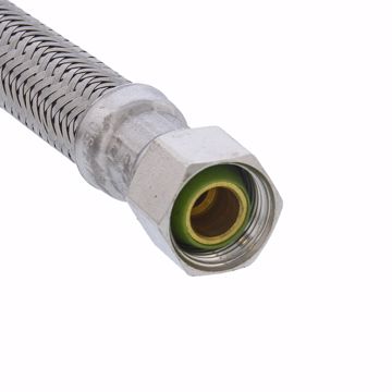 Picture of 3/8" Compression x 7/8" BC x 20” Braided Stainless Steel Toilet Connector
