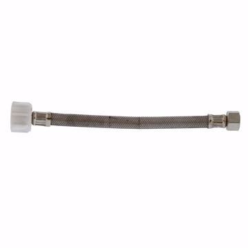Picture of 1/2" Compression x 7/8" BC x 9” Braided Stainless Steel Toilet Connector