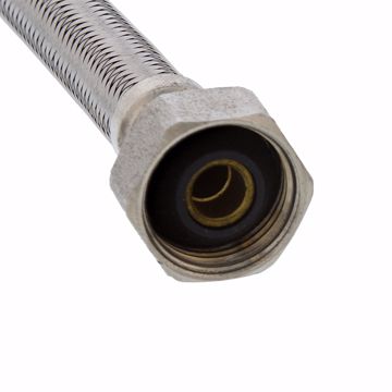 Picture of 1/2" FIP x 7/8" BC x 9” Braided Stainless Steel Toilet Connector