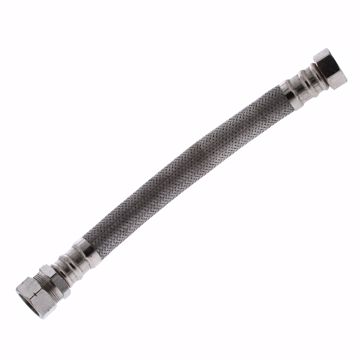 Picture of 3/4" FIP x 3/4" COMP x 12" Braided Stainless Steel Water Heater Connector