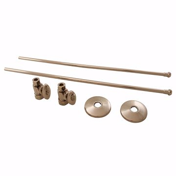 Picture of Polished Stainless 3/8" x 20" Lavatory Supply and 3/8" x 5/8" Straight Stop Kit