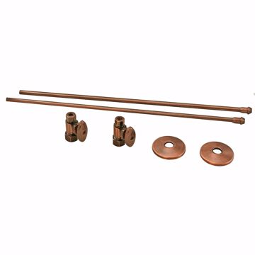 Picture of Old World Bronze 3/8" x 20" Lavatory Supply and 3/8" x 5/8" Straight Stop Kit