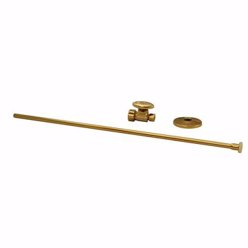 Picture of Polished Brass 3/8" x 20" Closet Supply and 3/8" x 5/8" Straight Stop Kit