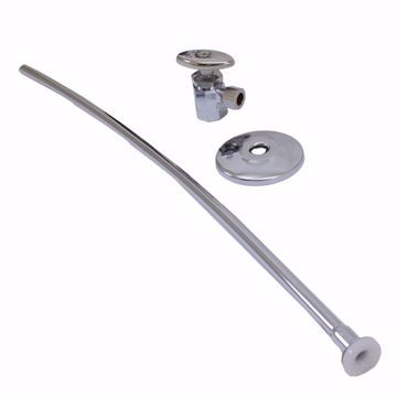 Picture of Chrome Plated 3/8" x 20" Closet Supply and 1/2" x 3/8" Angle Stop Kit