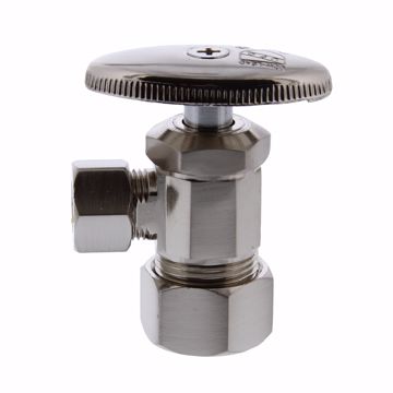 Picture of 5/8" OD Comp x 3/8" OD Comp Multi-Turn Angle Supply Stop Valve, Brushed Nickel