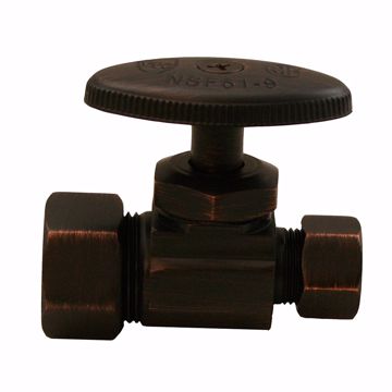 Picture of 5/8" Comp x 3/8" Comp Multi-Turn Straight Supply Stop Valve, Old World Bronze