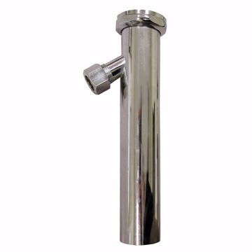 Picture of 1-1/2" x 8" Chrome Plated Trap Primer Tailpiece with Slip Joint Top Direct Connection