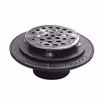 Picture of 2” Inside Caulk Shower Drain Push-On with Gasket and Stainless Steel Strainer