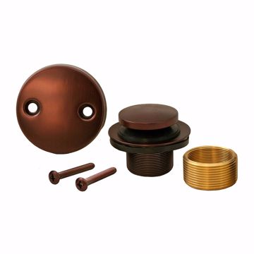 Picture of Old World Bronze Two-Hole Toe Touch Tub Drain Trim Kit