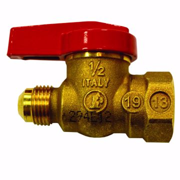Picture of 3/8" Flare x 1/2" FIP Gas Ball Valve, Square Head