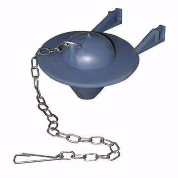 Picture of 2" Blue Vinyl Toilet Flapper with 9" Stainless Steel Chain and Hook, Carton of 100