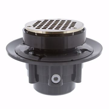 Picture of 3" x 4" LevelBest® Complete Heavy Duty Drain System with 3" Metal Spud and 5" Nickel Bronze Strainer
