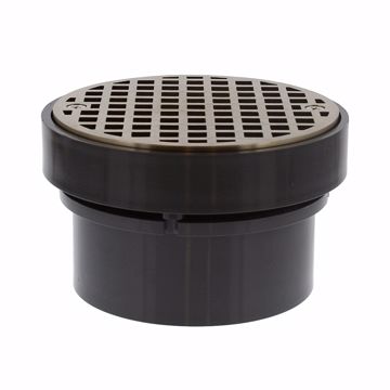 Picture of 4" LevelBest® Complete Hub Fit Drain System with 3" Plastic Spud and 5" Nickel Bronze Strainer