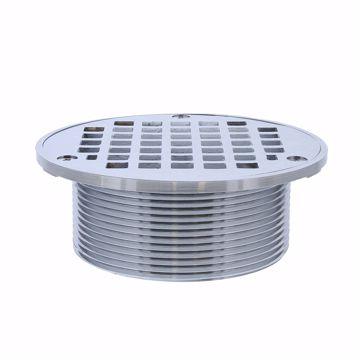 Picture of 3-1/2" IPS Metal Spud with 5" Chrome Plated Round Strainer