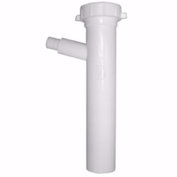 Picture of 1-1/2" x 8" x 3/4" White Plastic Slip Joint Dishwasher Tailpiece