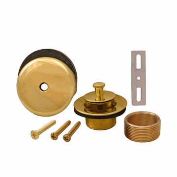 Picture of Polished Brass One-Hole Lift and Turn Tub Drain Trim Kit