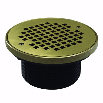 Picture of 4” ABS Spud with 6-1/8” Nickel Bronze Strainer and Grout Ring